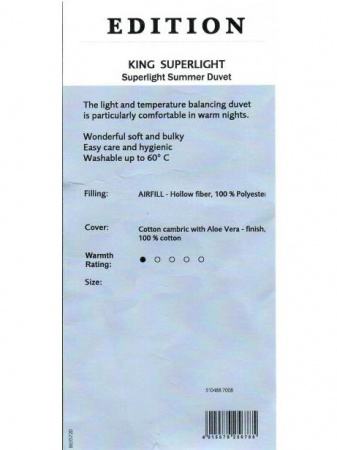  Одеяло Billerbeck King superlight (летнее) +24°С и выше, микроволокно фото в интернет-магазине Герд Биллербек