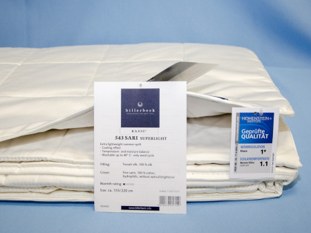 Одеяло Billerbeck Sari superlight (летнее) +24°С и выше, тусса-шёлк фото в интернет-магазине Герд Биллербек