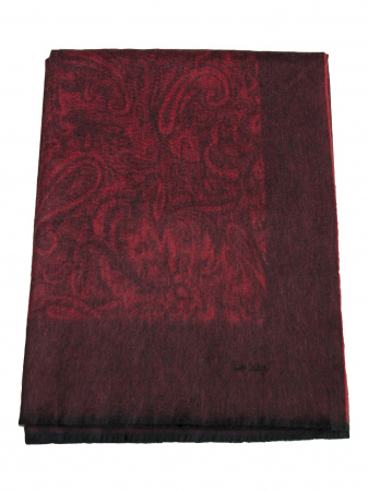  Плед кашемировый Glen Saxon Border Paisley/дамасский узор 120 Black carmine/A5 150x200 фото в интернет-магазине Герд Биллербек