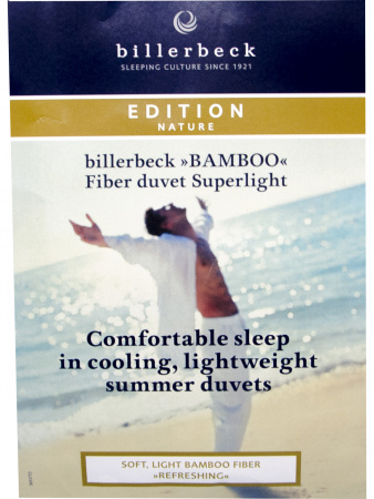  Одеяло Billerbeck Bamboo superlight (летнее) +24°С и выше, бамбуковое волокно фото в интернет-магазине Герд Биллербек